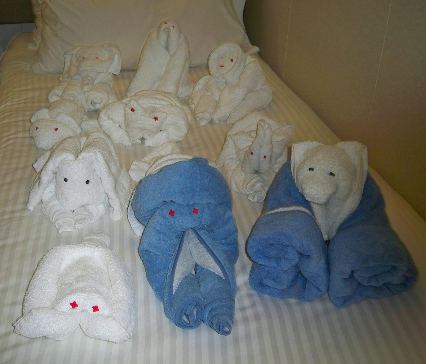Some of animals made with towels.