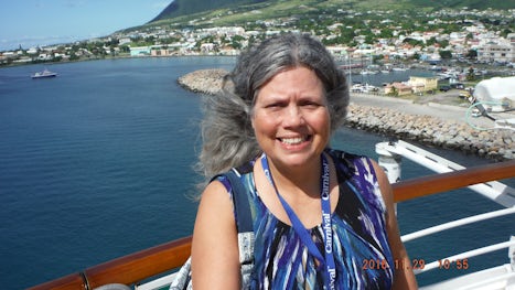 A hot sexy mama selfie of me with St Kitts Island in the background.