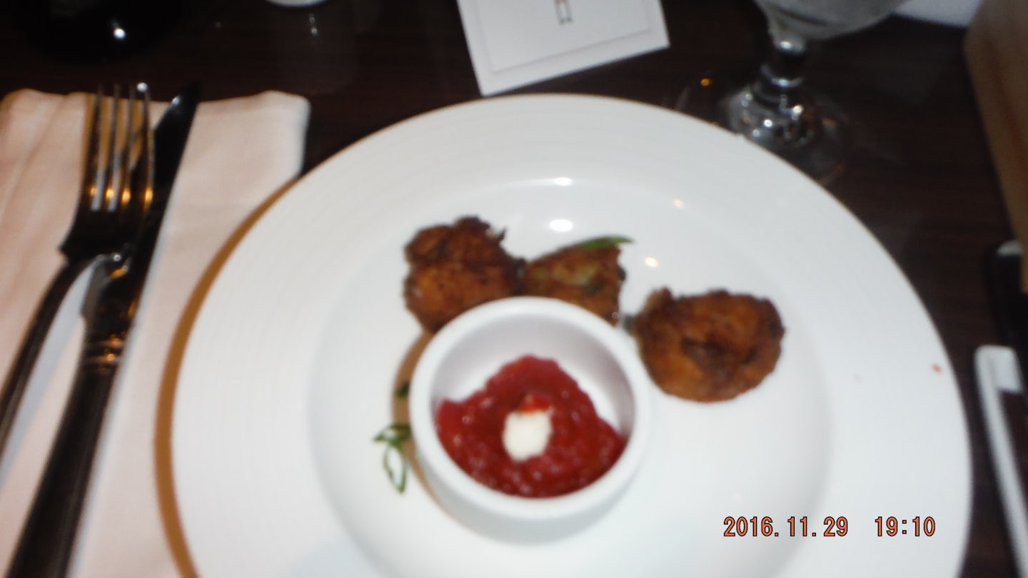 This was the alligator balls that tasted like crab meat.  I wondered what happened to dog balls when they are castrated and this is a mystery that may have been solved.