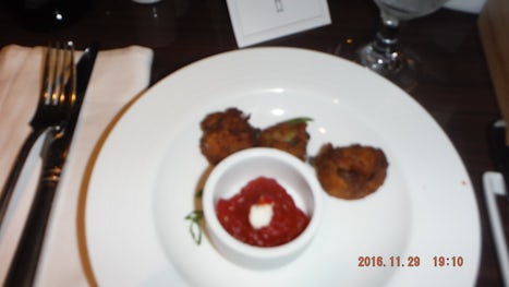 This was the alligator balls that tasted like crab meat.  I wondered what happened to dog balls when they are castrated and this is a mystery that may have been solved.