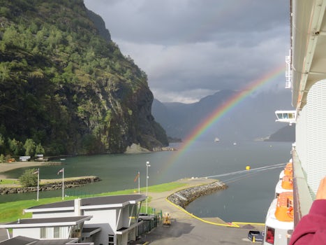 Rainbow at Flam, Norway taken from balcony on Celebrity Eclipse