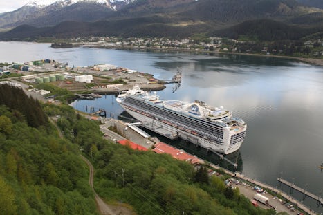 Our ship from high a top Juneau!