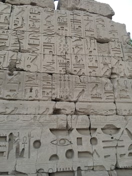 Hieroglyphs at Karnak temple, Luxor