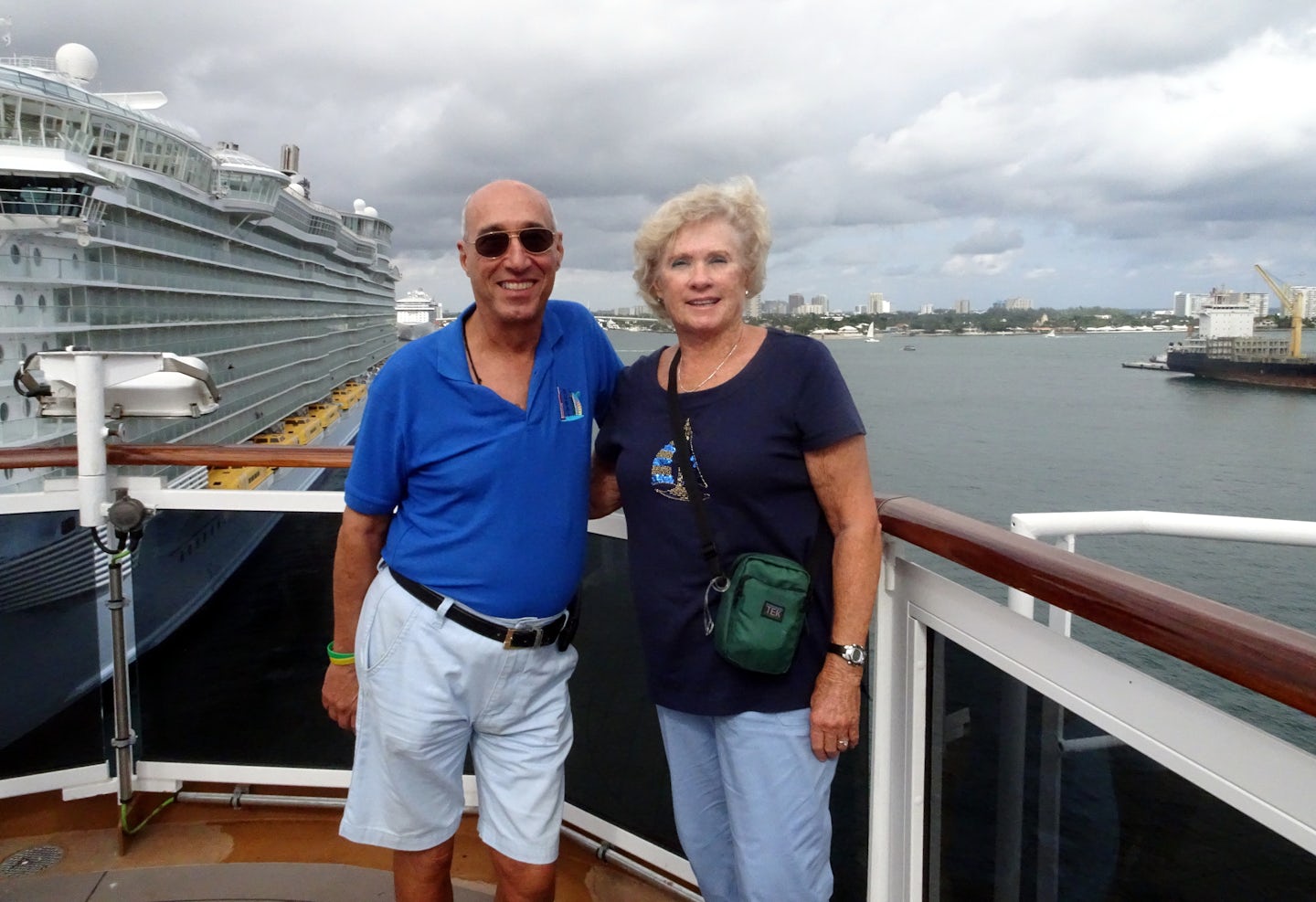 We are out on the deck aboard the ms. Koningsdam in Fort Lauderdale