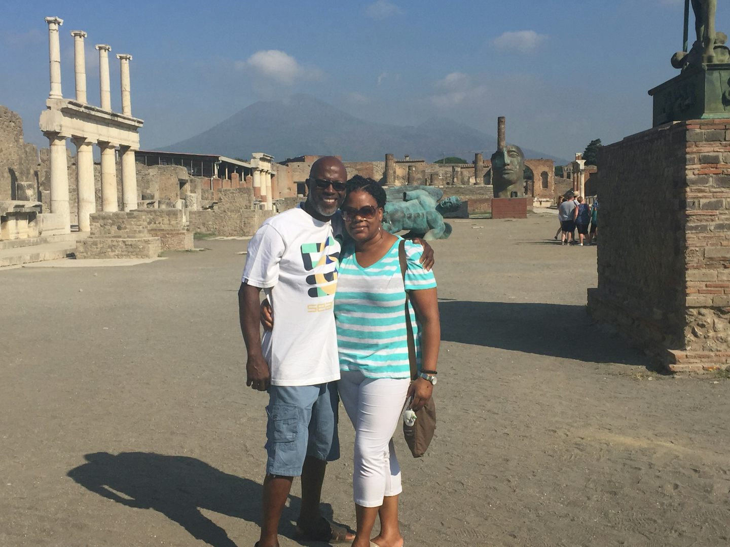 A warm day in Pompeii with Mt.Vesuvius in the background