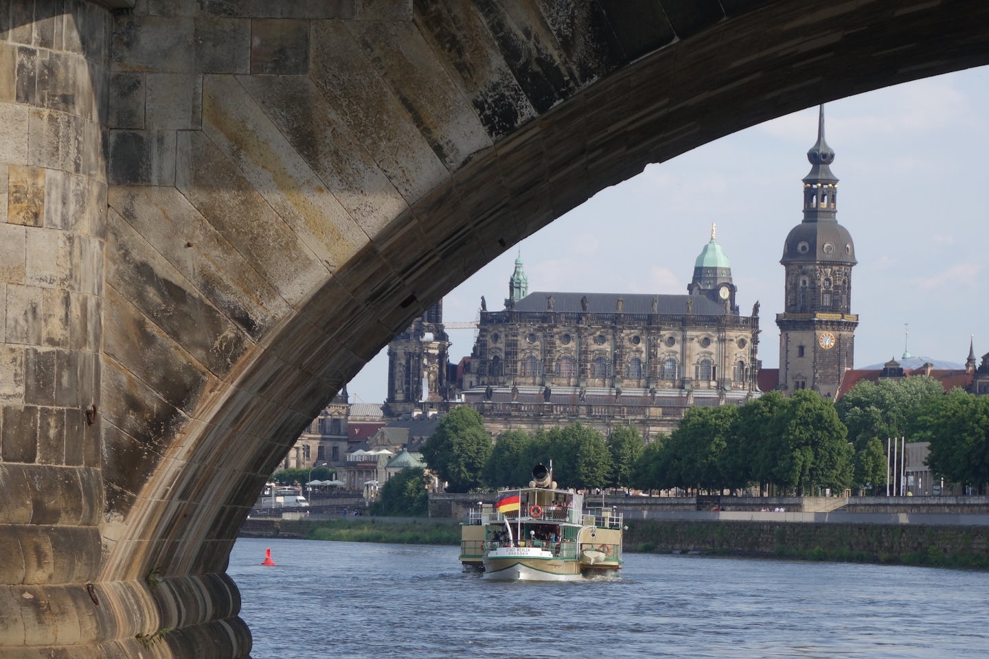 View from our veranda, sailing out of Dresden.