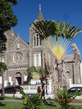 Catholic Church in downtown. I liked the palms in front.