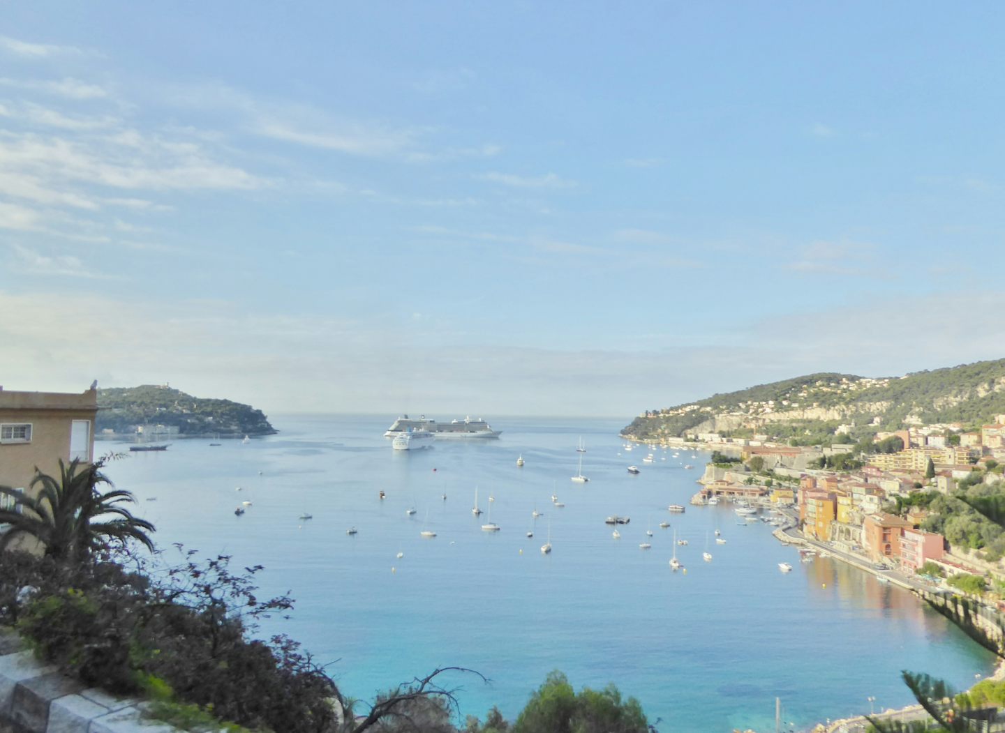 Ville Franche su Mare with "Equinox" in background