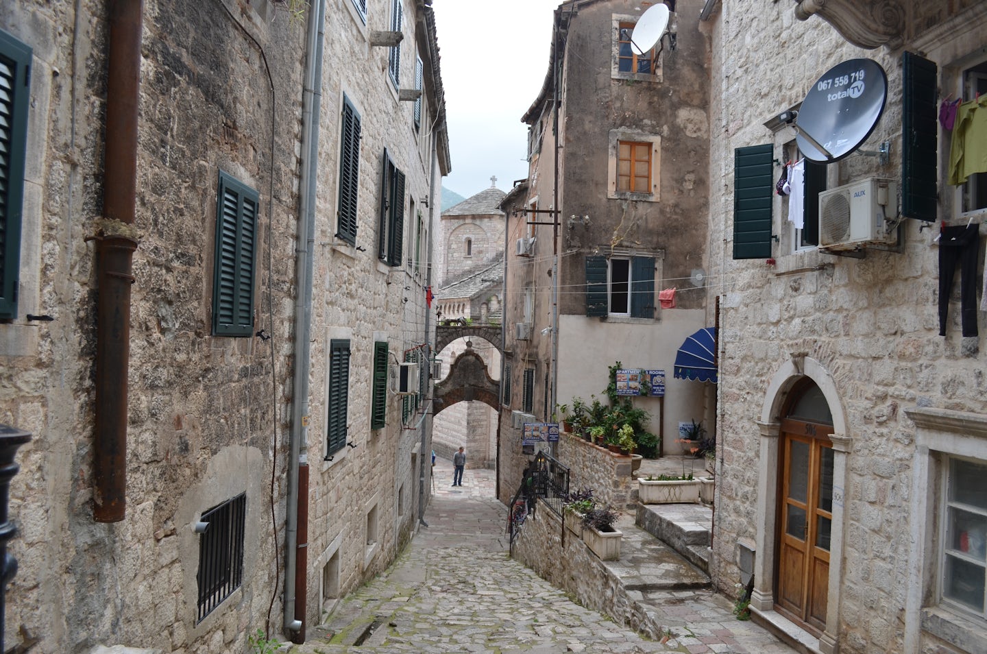 This is a photo of Kotor, Montenegro.  It is one of the interesting little streets and byways as we were roaming around the city!