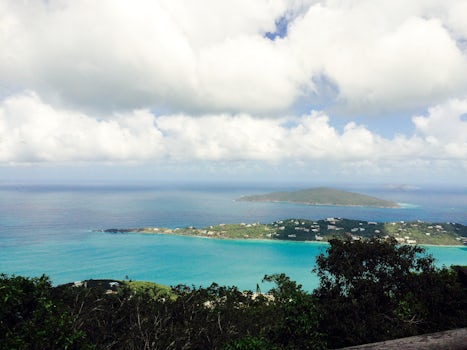 St Thomas at the end of a zip lining excursion.  Ride the lift to the top and check out this amazing view!
