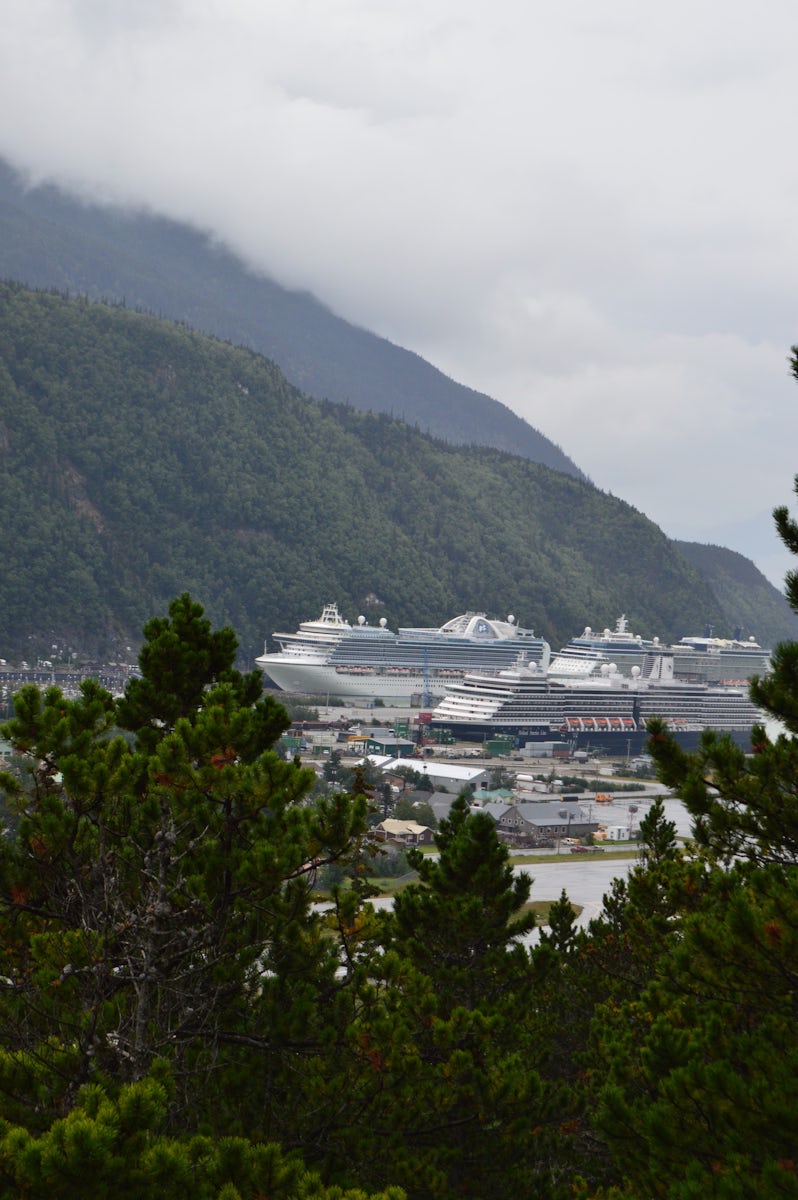 View of cruise ships in Skagway,Alaska.