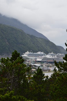 View of cruise ships in Skagway,Alaska.