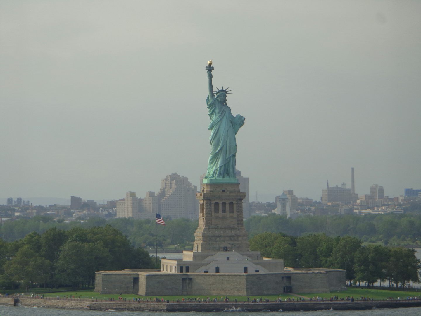 Leaving NYC.  This was taken on the ship. Always so wonderful to see Lady Liberty.
