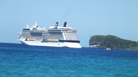 Celebrity Solstice at anchor off Lifou, Loyalty Islands.