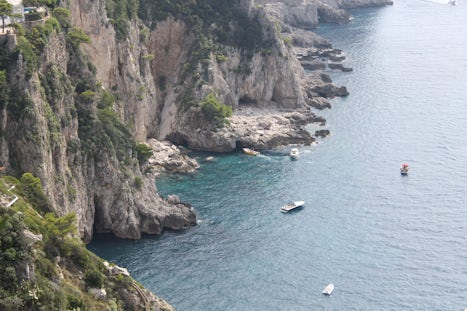 Watching the boats enter the caves from the top - Capri