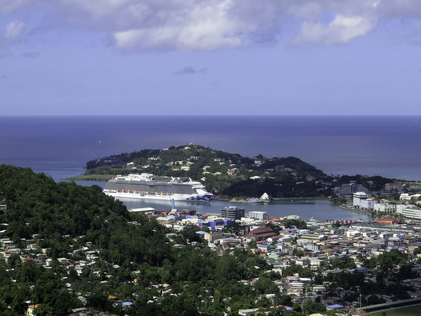 The Royal Princess in the St. Lucia surroundings.