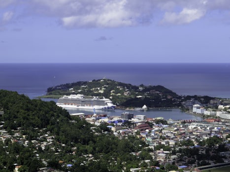 The Royal Princess in the St. Lucia surroundings.