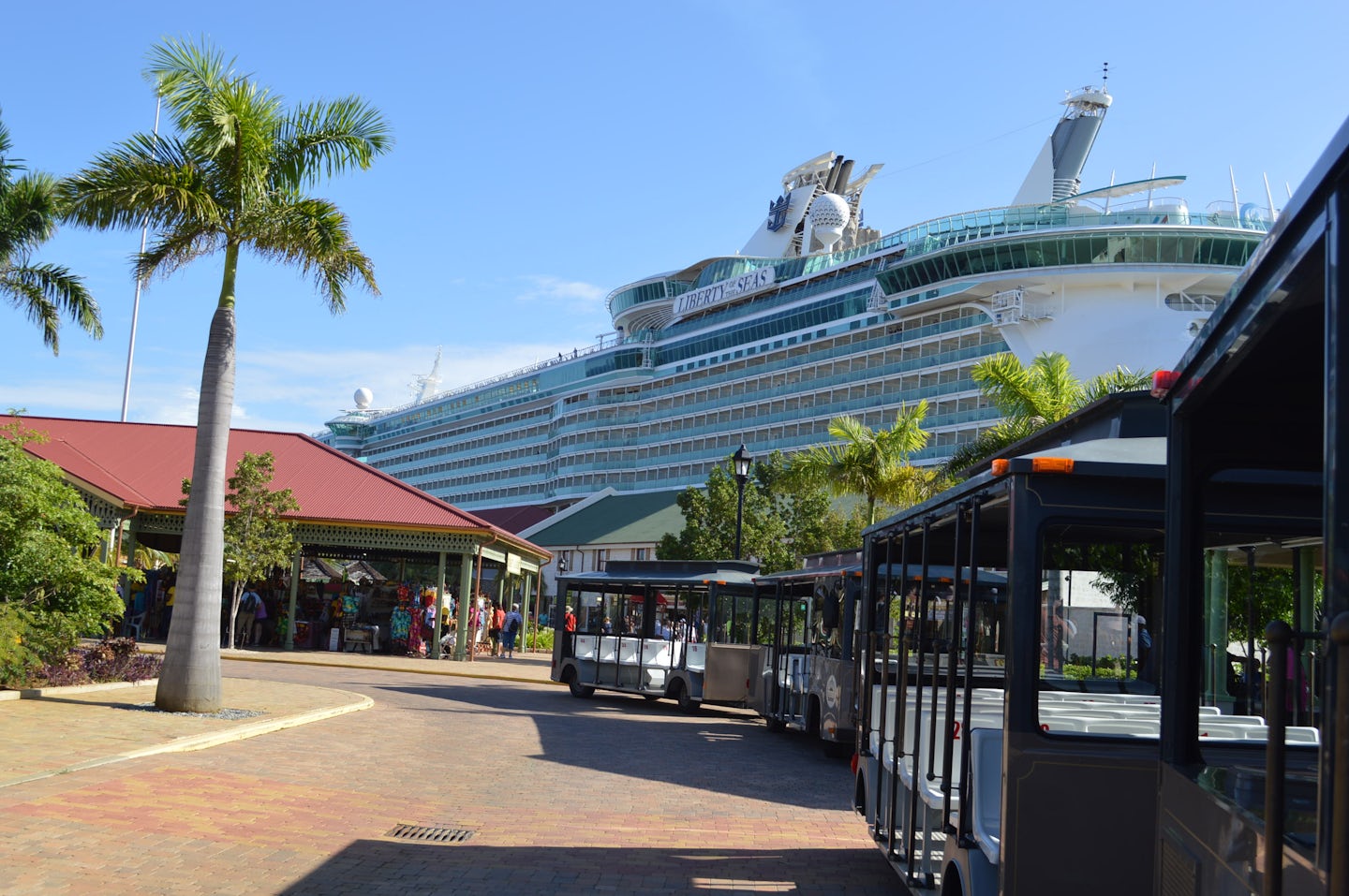 Waiting for a shore excursion to start so I took this picture of the Liberty of the Seas while in port at Falmouth Jamaica
