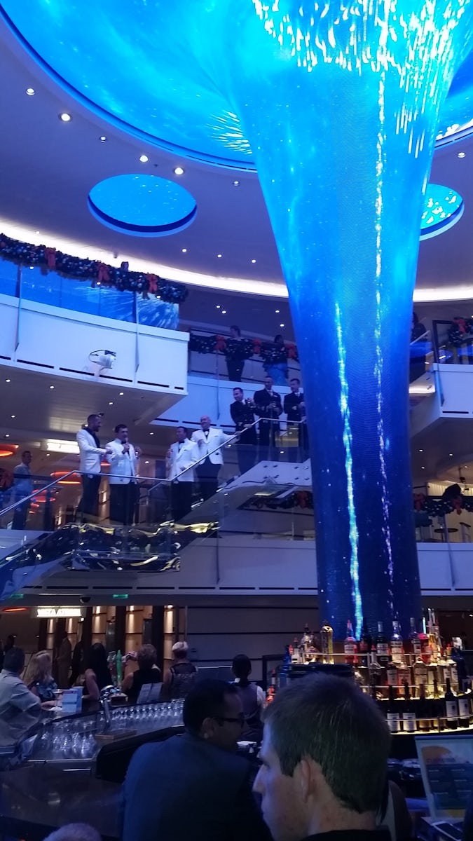 The Atrium in The Carnival Vista at port in Curacao on Dec 6th 2016 on our way to Aruba. 8 Day Southern Caribbean Cruise