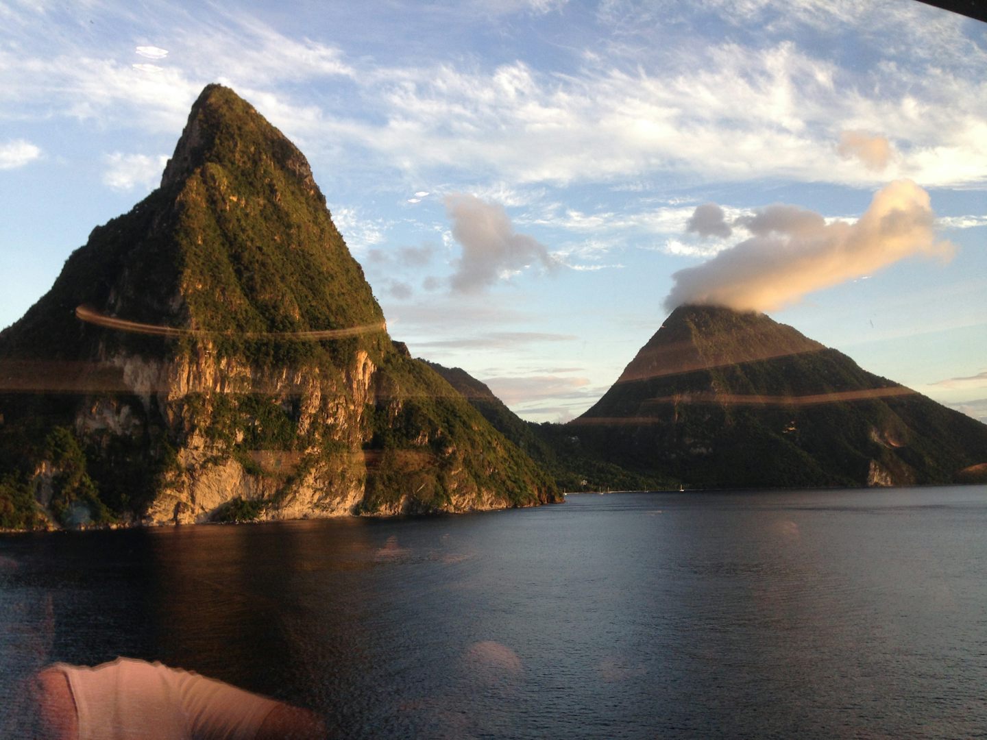 Sailing past the Pitons