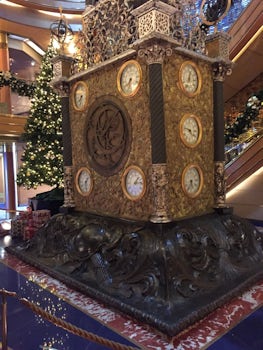 Clock in ship lobby Rotterdam