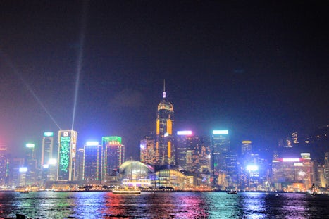 Lights on Hong Kong harbour.