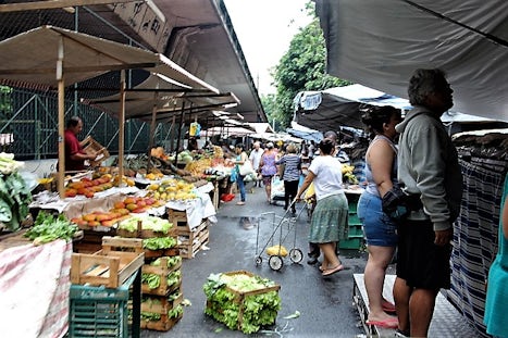 More of the outdoor market in Rio. Fruit and vegetable vendors.