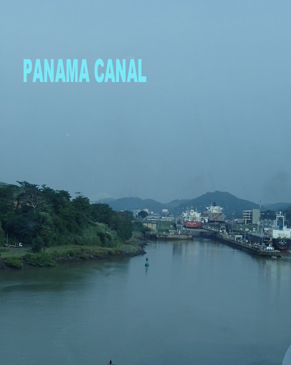 Entering the locks on the Panama Canal.