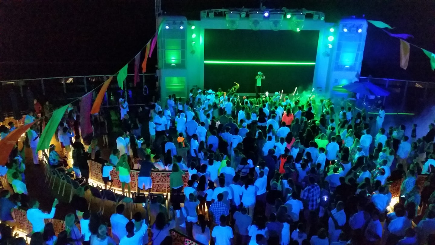 Overlooking the the GLOW Party in Spice H20 from a higher deck