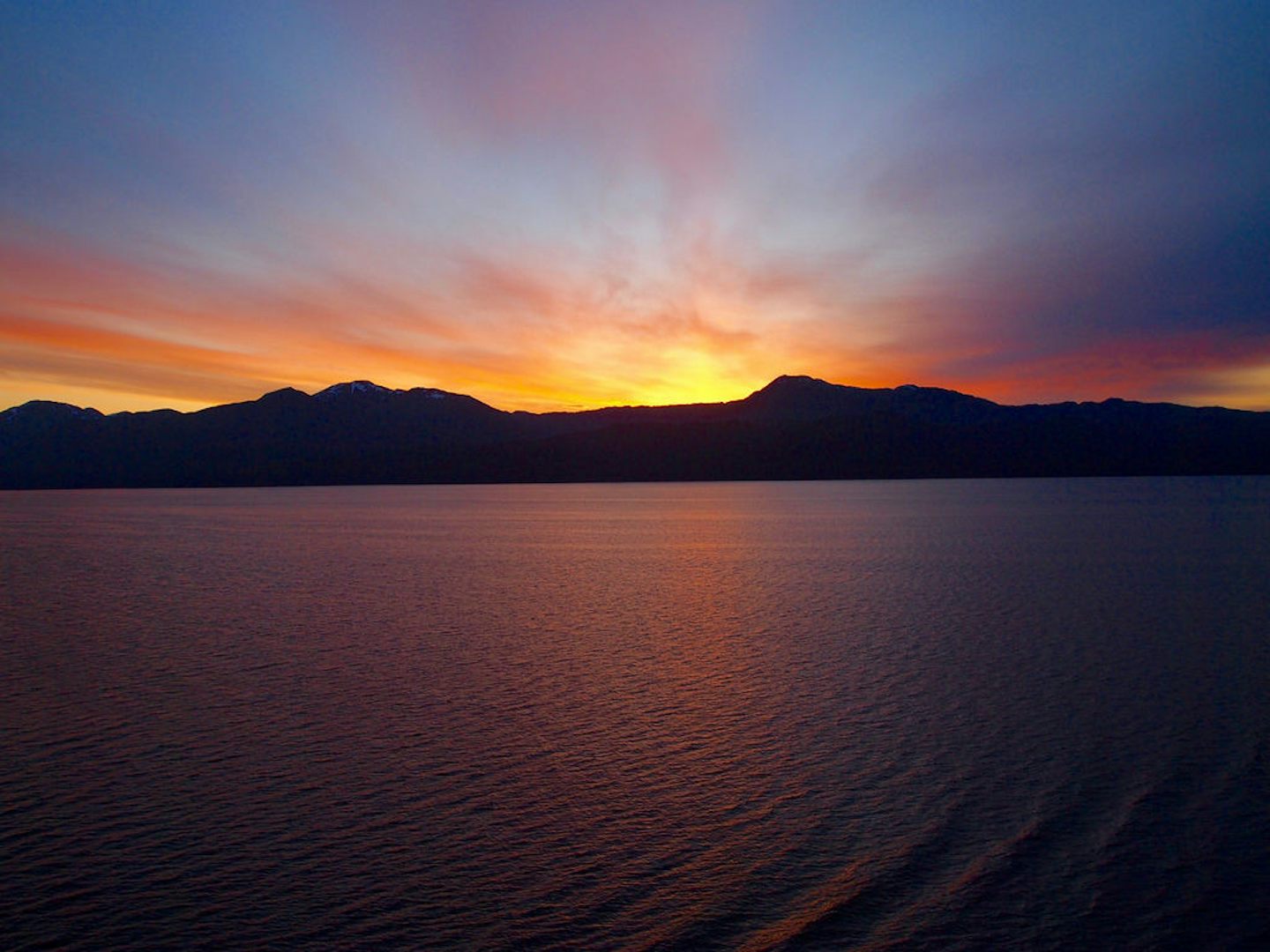 Sunrise heading toward Glacier Bay