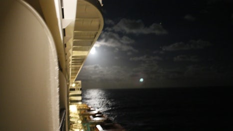 Moonrise off the port-aft.