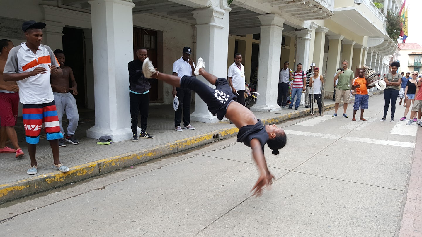 Capoeira in the  old Town of Cartagena