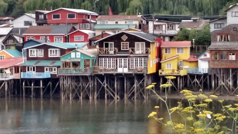 Colorful houses of Chiloe...South America