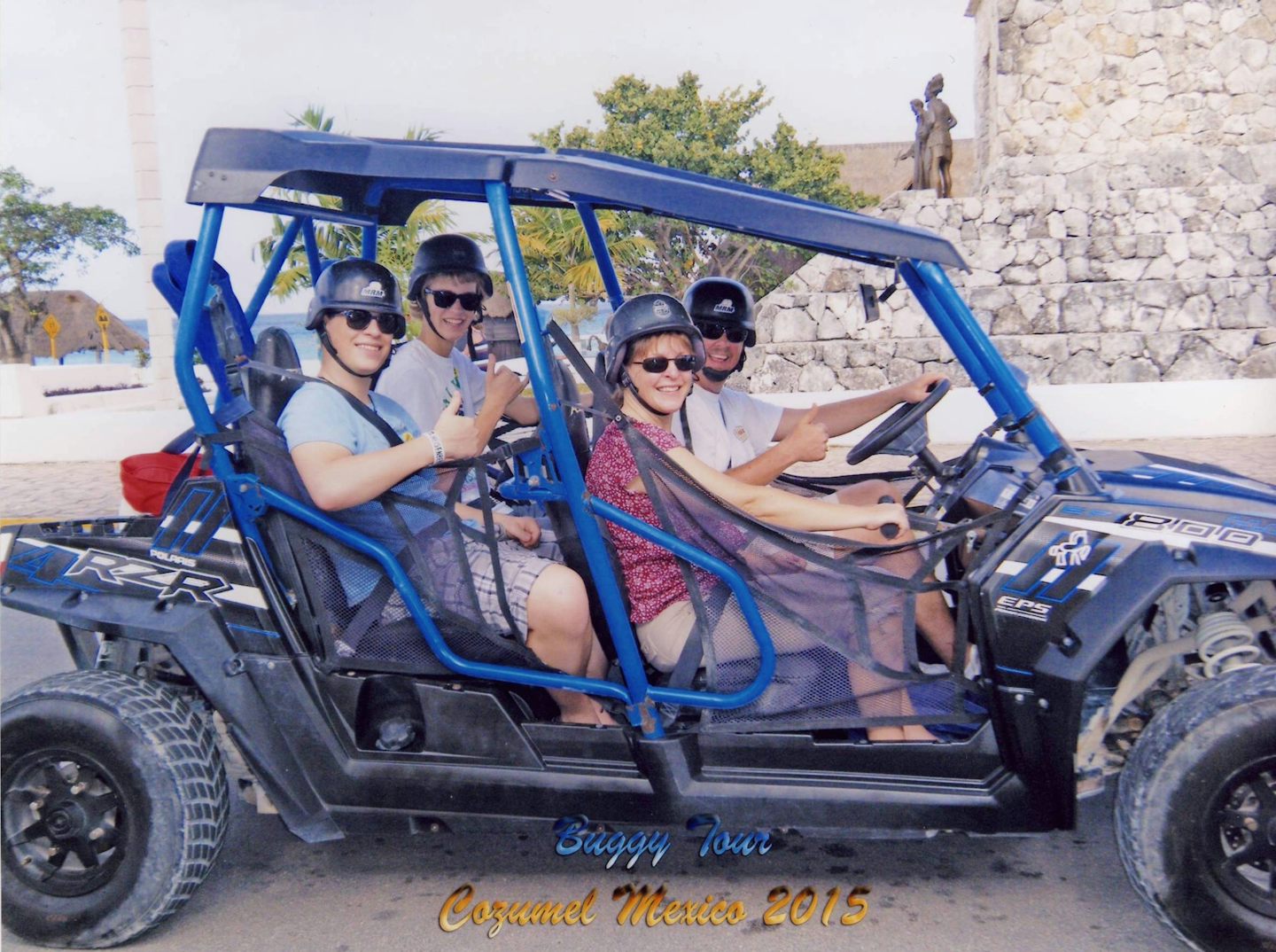 I never wanted to take a cruise. Ever. Then my parent took us on one in 2001 to celebrate their 50th anniversary. Wow, was I wrong.

This picture is our family with 2 of our 3 boys on a Cozumel dune buggy excursion while enjoying a 7-day Western Caribbean on Royal Caribbean