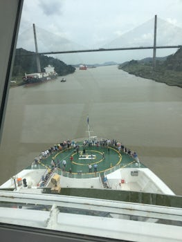 Hanging on the heliport on deck 5 in Panama Canal