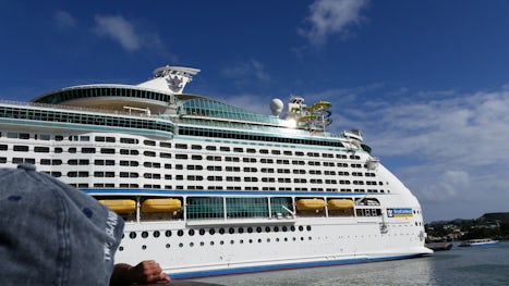 Our ship in dock at one of the Caribbean islands.