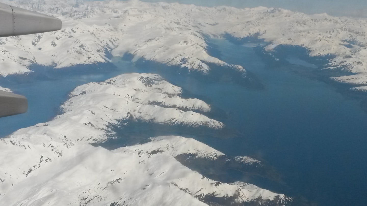 Flying into Anchorage, Alaska