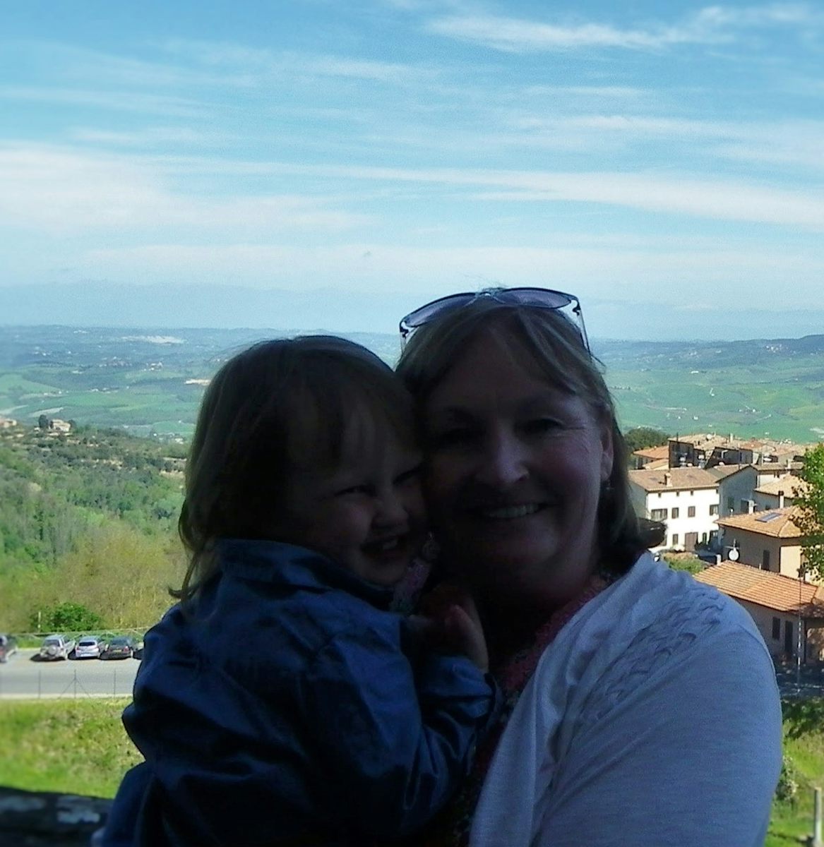 Me and my granddaughter, Sophie, taking in the Tuscan views!  Sharing this trip with Sophie made it is so much more fun as you get the chance to see the sites and taste the fabulous food through the eyes and mouth of a 3 year old.