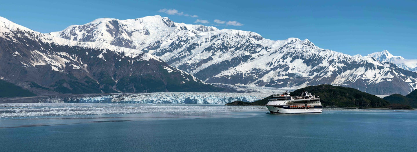 As we were traveling through Disenchantment Bay towards Hubbard Glacier in Alaska, the Celebrity Infinity was just departing. As it past on our port side we slipped to the right of Haenke Island and sat in front of the glacier for over an hour. Beautiful day!