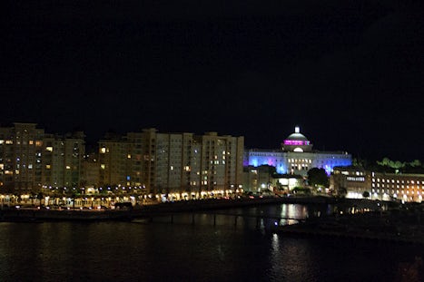 Leaving San Juan at night...
