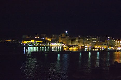 Leaving San Juan at night...
