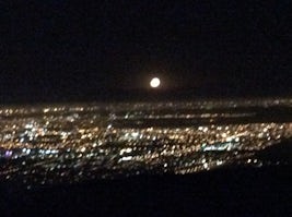 Cape Town by night with supermoom
