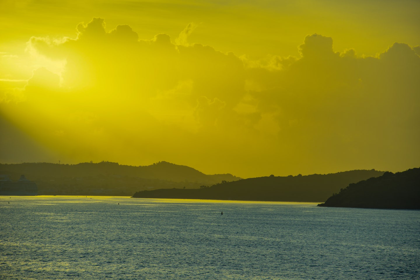 Rays of the Rising Sun Glisten over Antigua