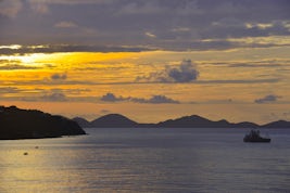 Sunrise Breaks over Tortolla in the British Virgin Islands
