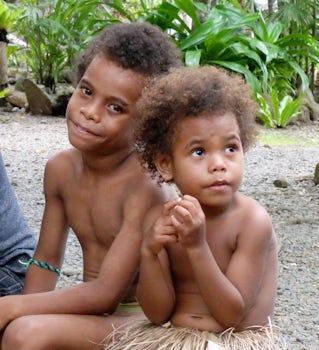 Two little village kids from a coastal village on Alatou, Papua New Guinea