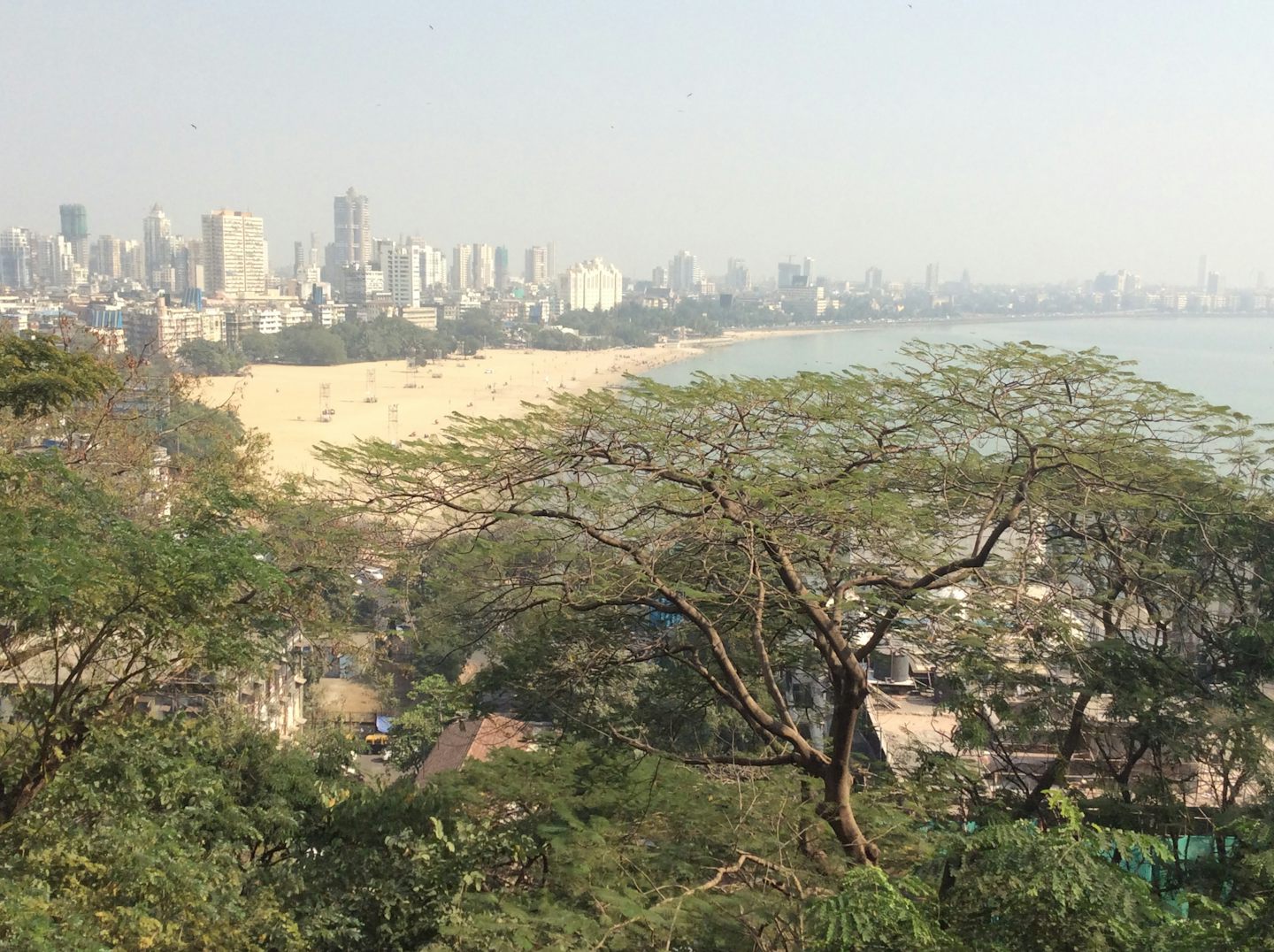 View of Mumbai beach from the park