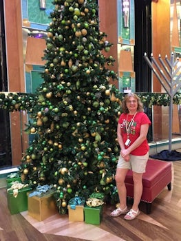 There were plenty of Christmas Trees onboard.  This one in the Atrium was s