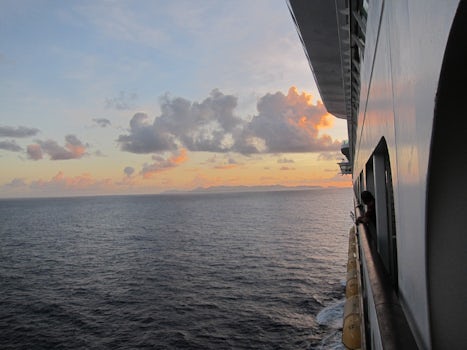 Sailing into Barbados, beautiful sunrise