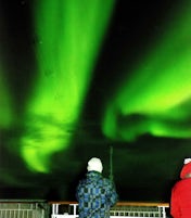 Watching the Northern Lights  from the forest deck
