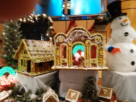 Display of Ginger bread houses on the ship.For a Christmas time...